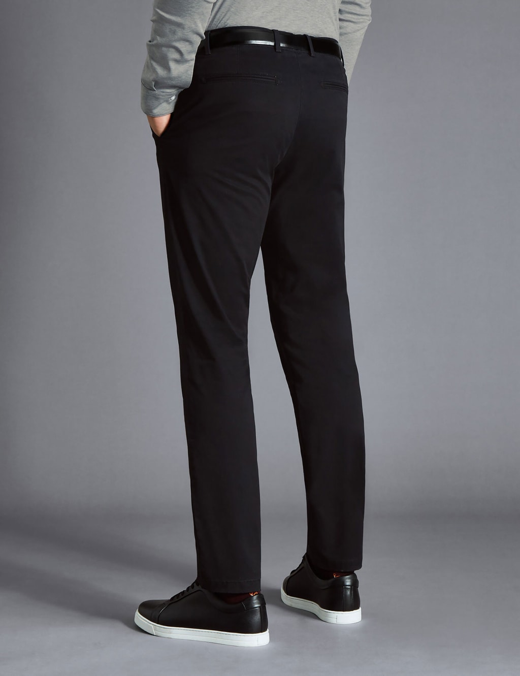 Slim Fit Lightweight Flat Front Trousers image 3