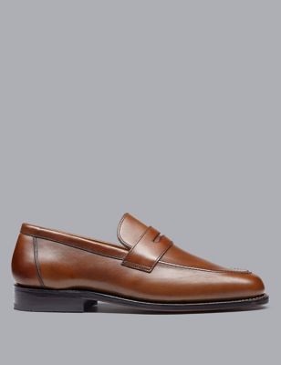 Charles Tyrwhitt Mens Leather Slip On Loafers - 11 - Brown, Brown,Black