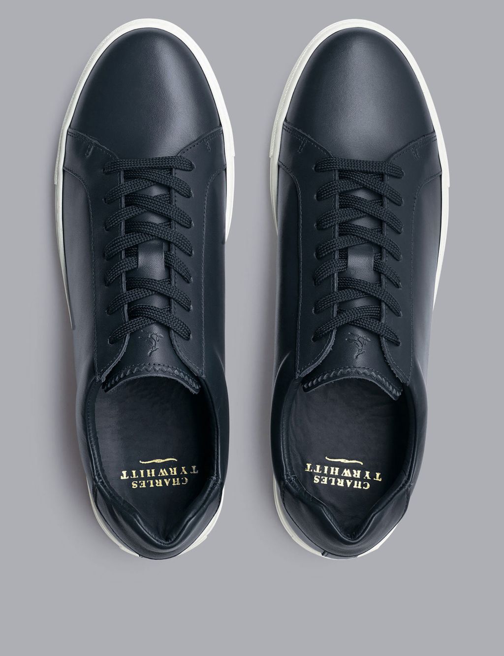 Leather Lace Up Trainers image 2