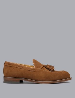 Charles Tyrwhitt Men's Suede Slip On Loafers - 8 - Brown, Brown