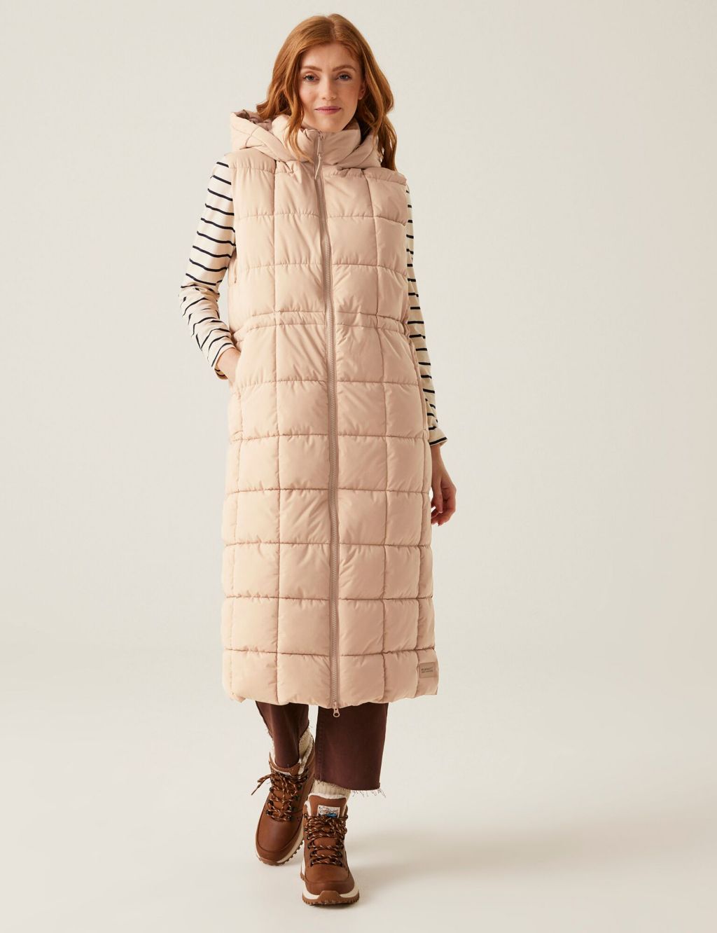 Leandra Hooded Quilted Longline Gilet