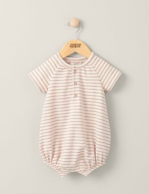 Mamas & Papas Newborn Boy's Pure Cotton Striped Romper (0-2 Yrs) - 3-6 M - Cream, Cream