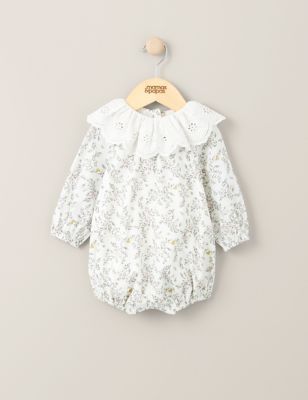 Mamas & Papas Newborn Girls Pure Cotton Floral Romper (0-2 Yrs) - 3-6 M - Multi, Multi