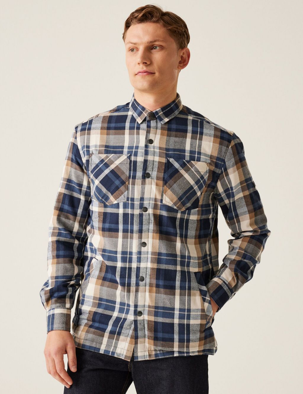 Thamos Cotton Blend Check Flannel Shirt