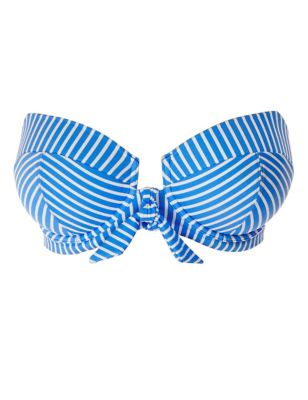 Freya Womens Beach Hut Underwired Bandeau Bikini Top - 30D - Blue Mix, Blue Mix