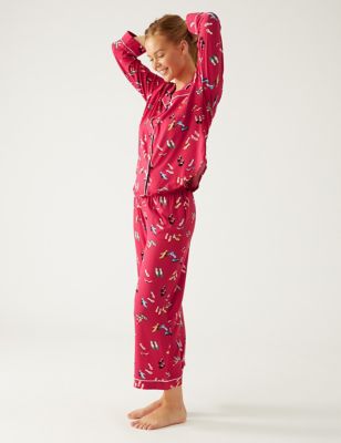 Kate Spade Womens Jersey Printed Cropped Pyjama Set - XS - Multi, Multi,Pink Mix