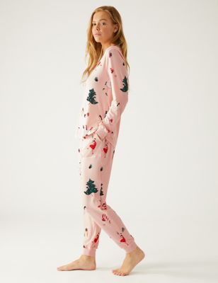 Kate Spade Womens Jersey Festive Print Pyjama Set - XS - Pink Mix, Pink Mix