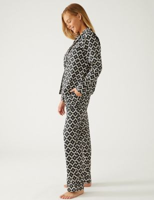 Kate Spade Womens Cotton Sateen Printed Pyjama Set - XS - Black Mix, Black Mix,Green Mix,Pink Mix