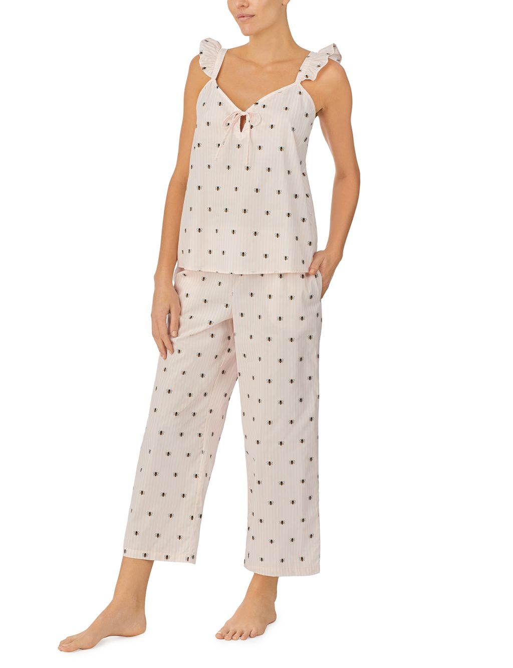 Pure Cotton Bee Print Cropped Pyjama Set image 2