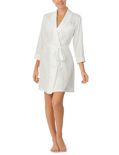Satin Polka Dot Mrs Slogan Short Robe