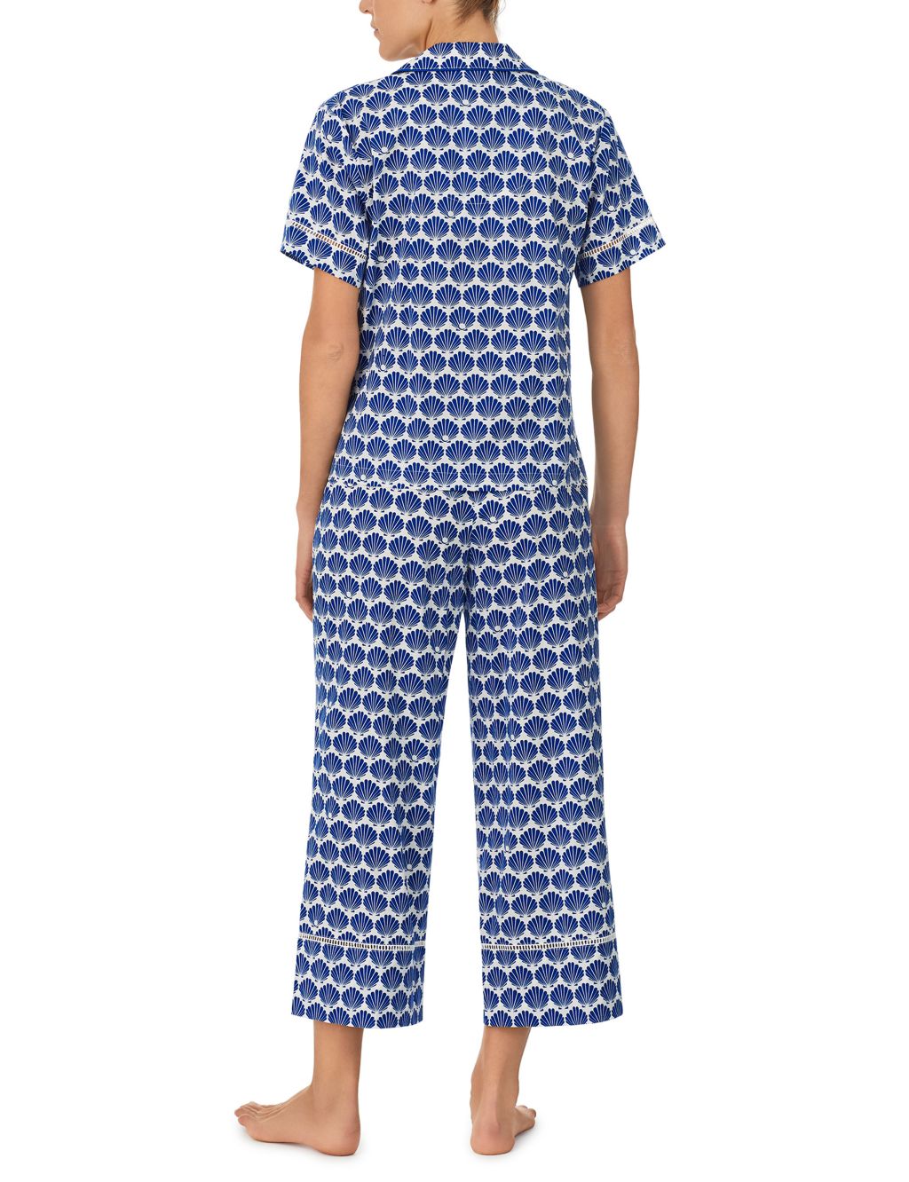 Pure Cotton Shell Print Cropped Pyjama Set image 3
