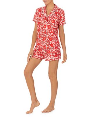 Kate Spade Womens Shell Print Shortie Set - XS - Red Mix, Red Mix