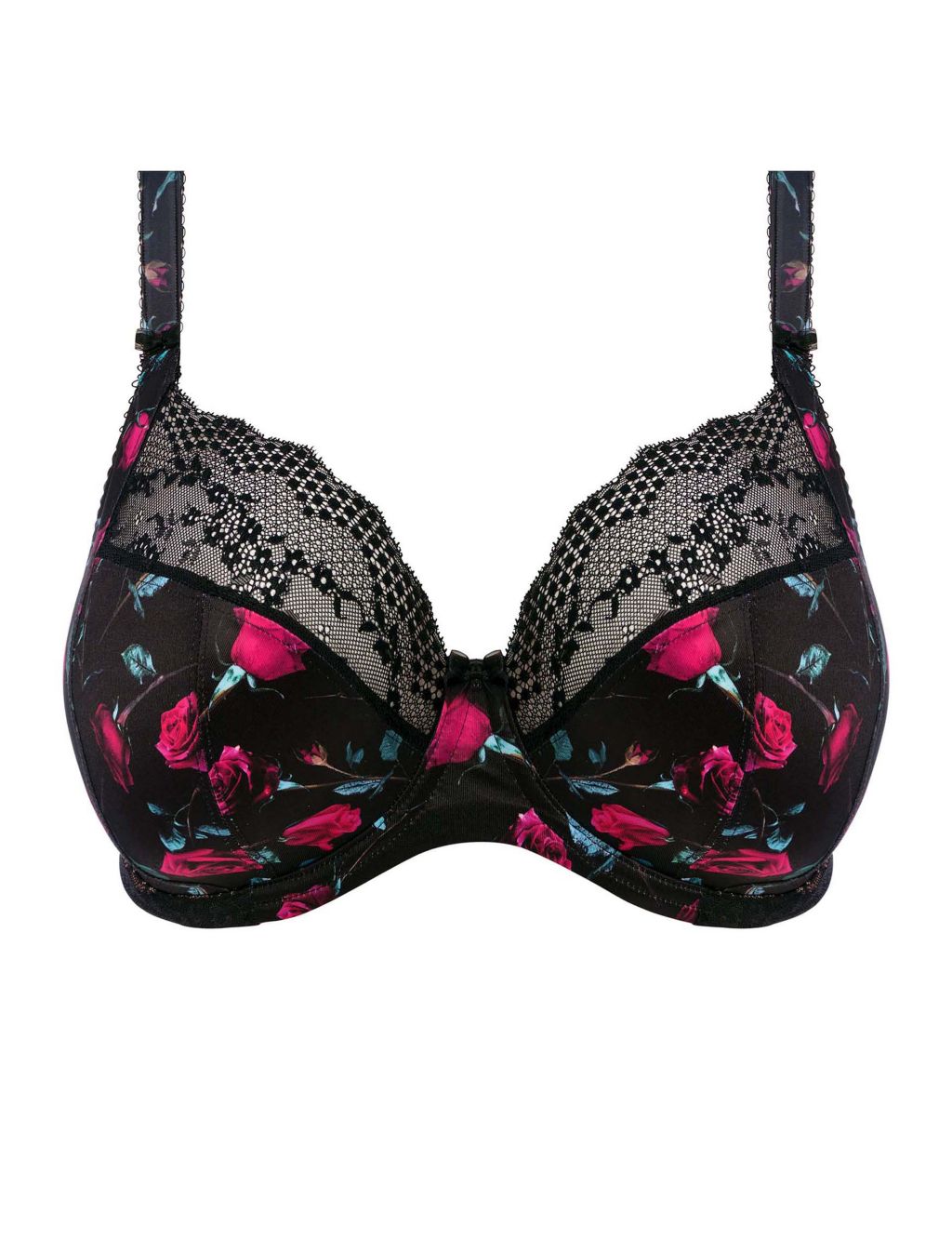 Lucie Floral Print Lace Wired Plunge Bra image 2