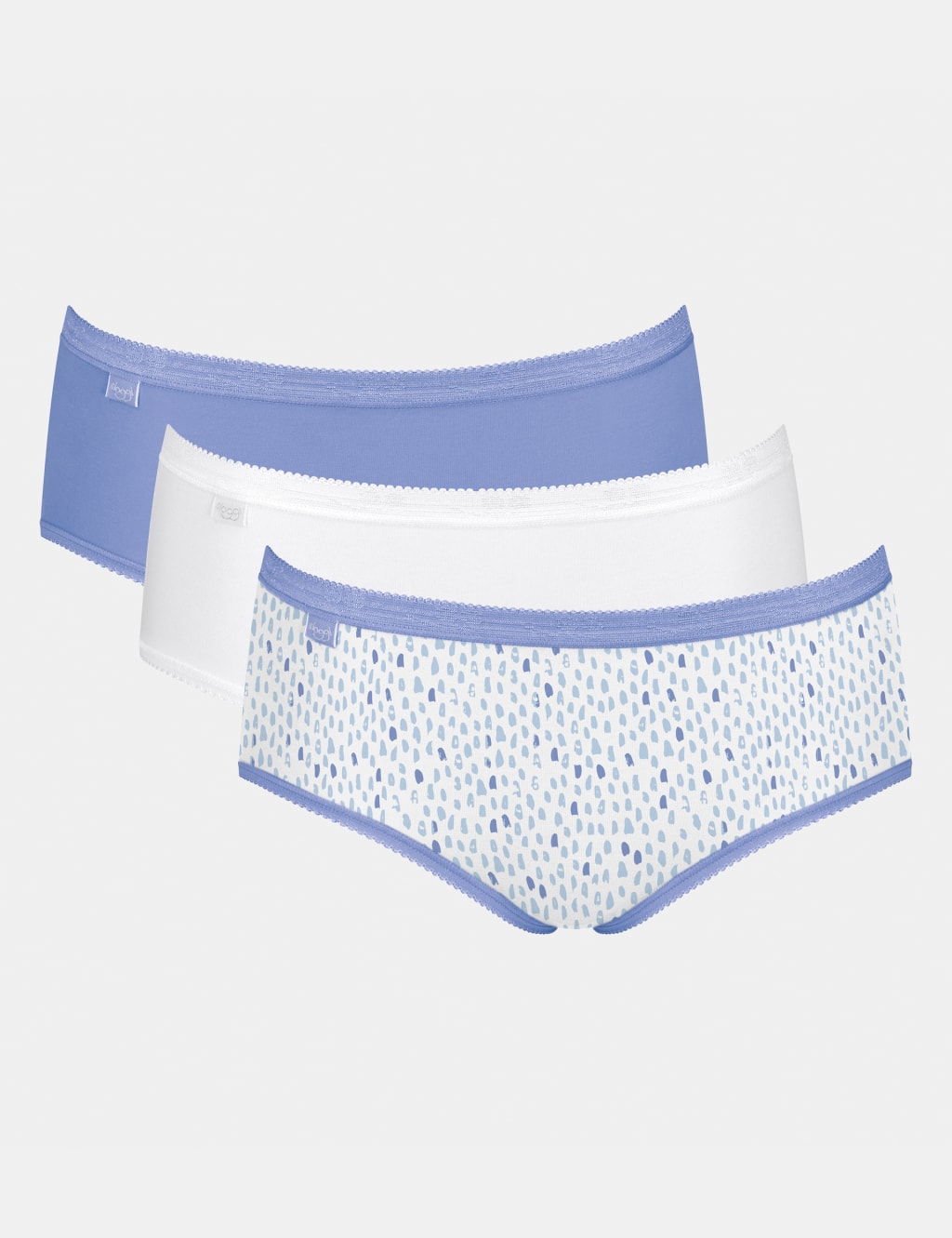 3pk Cotton Rich High Waisted Midi Knickers image 1