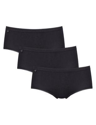 3pk Cotton Rich High Waisted Midi Knickers