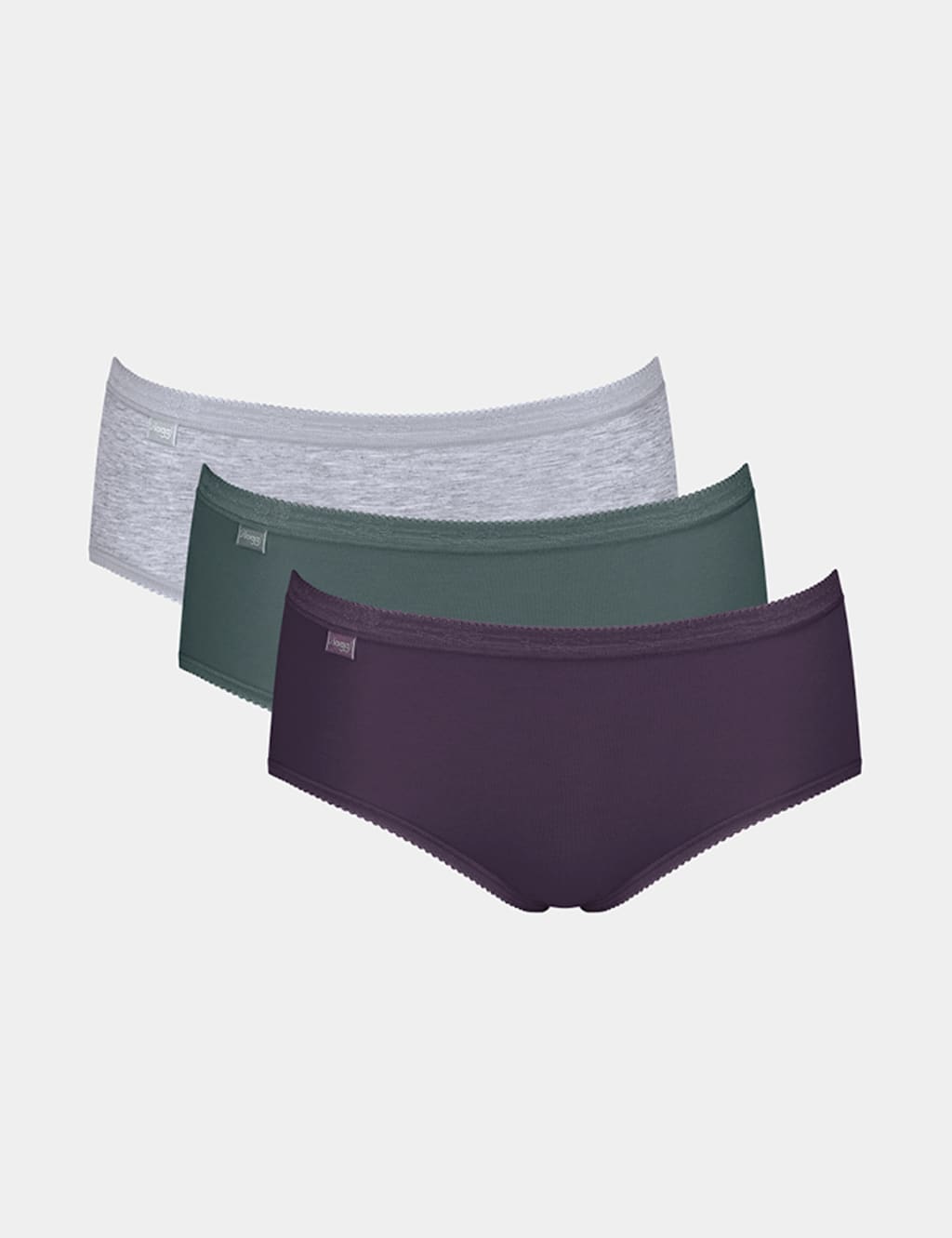 3pk Cotton Rich High Waisted Midi Knickers image 1