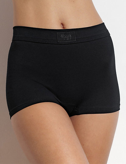 sloggi double comfort cotton rich high rise shorts - 12 - black, black