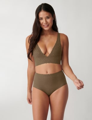 

Womens SLOGGI Zero Feel Lace 2.0 Crop Top - Khaki, Khaki