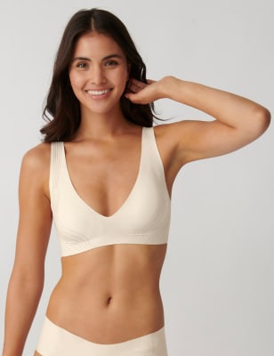 womens sloggi zero feel 2.0 non padded non wired bralette - white, white