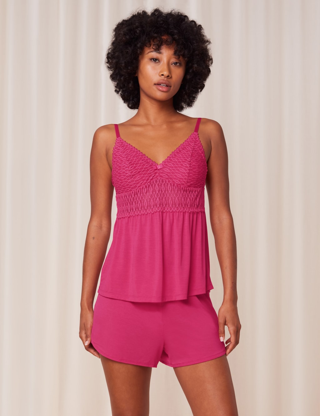 Modal Rich Lace Insert Shortie Set image 1