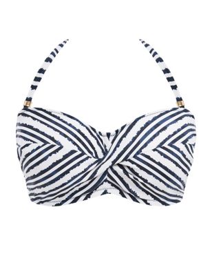 Fantasie Womens Sunshine Coast Wired Bandeau Bikini Top - 32DD - Navy Stripe, Navy Stripe