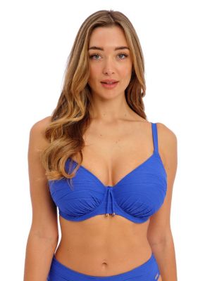 Fantasie Womens Beach Waves Wired Scoop Neck Bikini Top D-H - 32DD - Blue, Blue,Orange