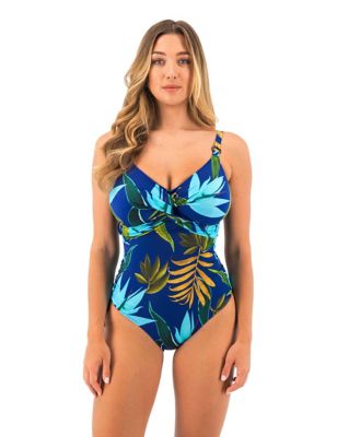 Fantasie Women's Pichola Floral Wired Twist Front Swimsuit - 32D - Blue Mix, Blue Mix
