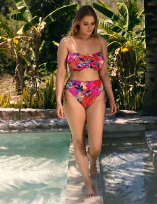 Fantasie Womens Playa Del Carmen Wired Twist Front Bikini Top - 32DD - Pink Mix, Pink Mix