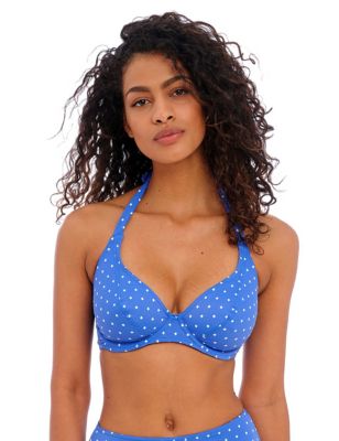 Freya Women's Jewel Cove Wired Halterneck Bikini Top - 30E - Blue, Blue