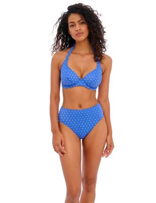 Freya Womens Jewel Cove Wired Halterneck Bikini Top - 30E - Blue, Blue