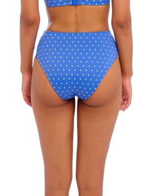 Freya Womens Jewel Cove Printed High Leg Bikini Bottoms - Blue, Blue