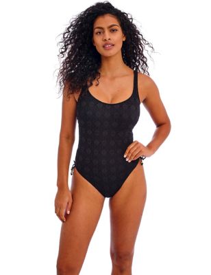 Freya Womens Nomad Nights Textured Wired Swimsuit - 30E - Black, Black