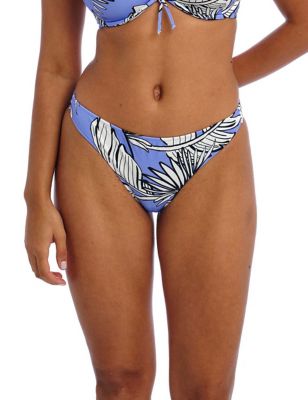 Freya Womens Mali Beach Floral Brazilian Bikini Bottoms - Blue Mix, Blue Mix