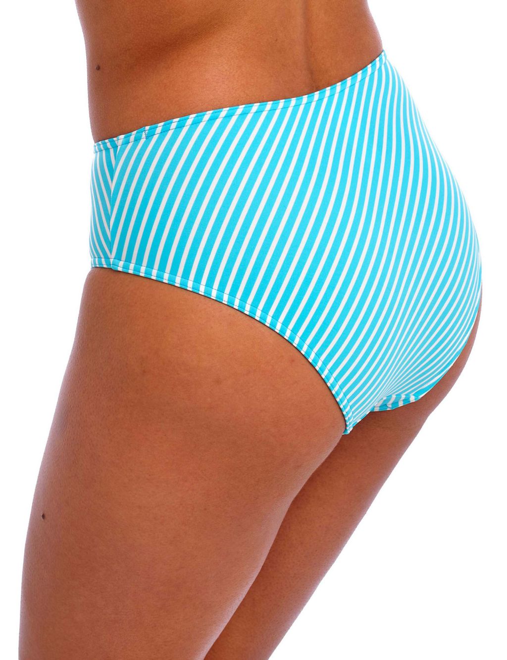 Jewel Cove Striped High Waisted Bikini Bottoms image 5