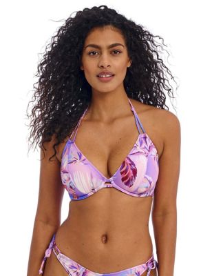 Freya Women's Miami Sunset Wired Plunge Bikini Top - 30DD - Purple Mix, Purple Mix