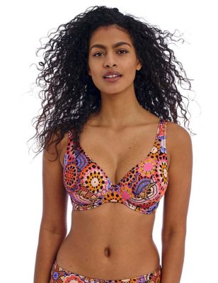 Freya Women's Santiago Nights Printed Wired Plunge Bikini Top - 30D - Multi, Multi