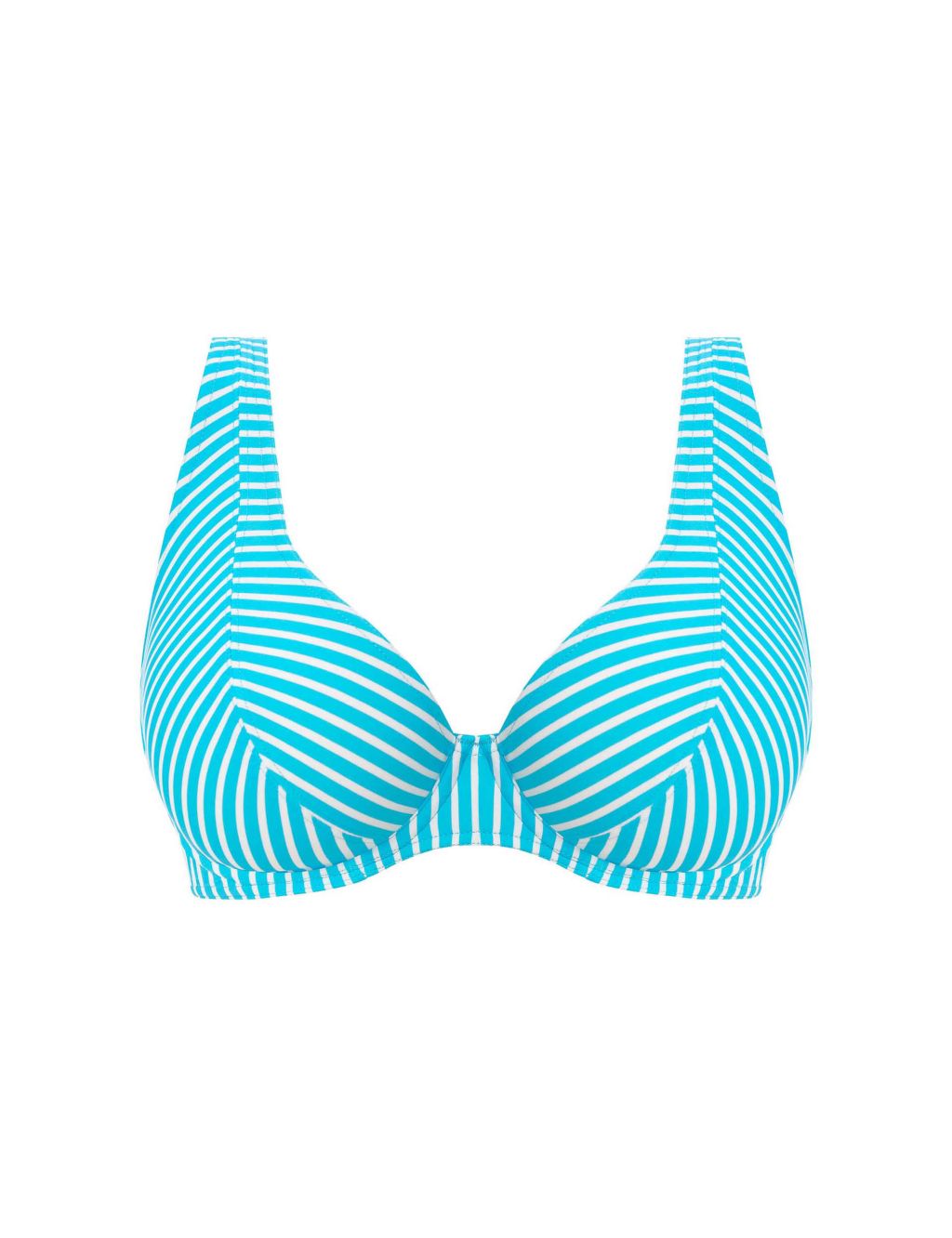 Jewel Cove Striped Wired Plunge Bikini Top image 2