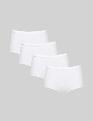 Sloggi Women's 4pk Basic+ Maxi Cotton Rich Full Briefs - 12 - White, White