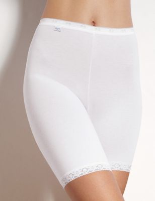 Sloggi Womens Basic+ Cotton Rich High Rise Shorts - 22 - White, White,Black