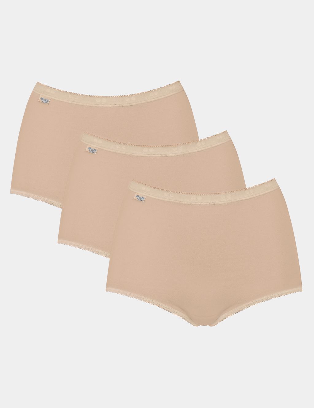3 pack of midi briefs in beige, red and white