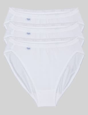 

Womens Sloggi 3pk Cotton Rich Tai Briefs - White, White