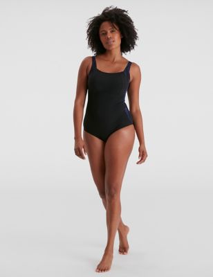 Speedo Womens Lunalustre Printed Shaping Swimsuit - 10 - Multi, Multi