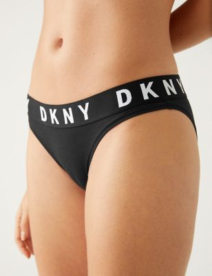 Dkny Womens Cotton Blend Bikini Knickers - Black, Black,Grey,White,Pink