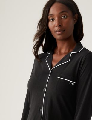 Dkny Womens Cotton Rich Pyjama Set - XS - Black, Black,Grey,Navy