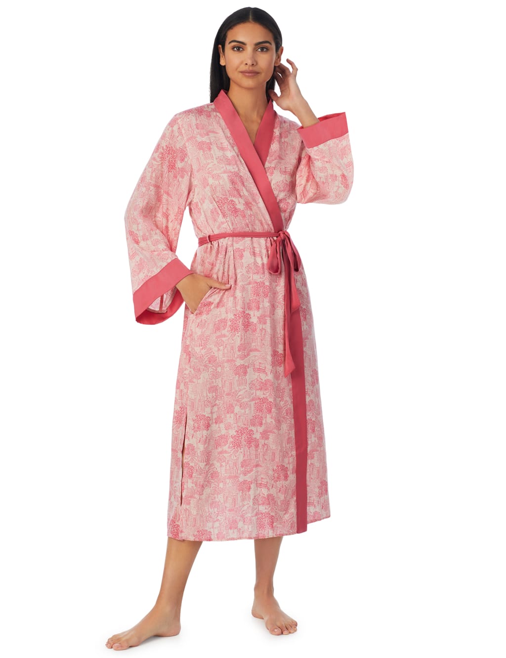 Satin City Print Long Robe image 1