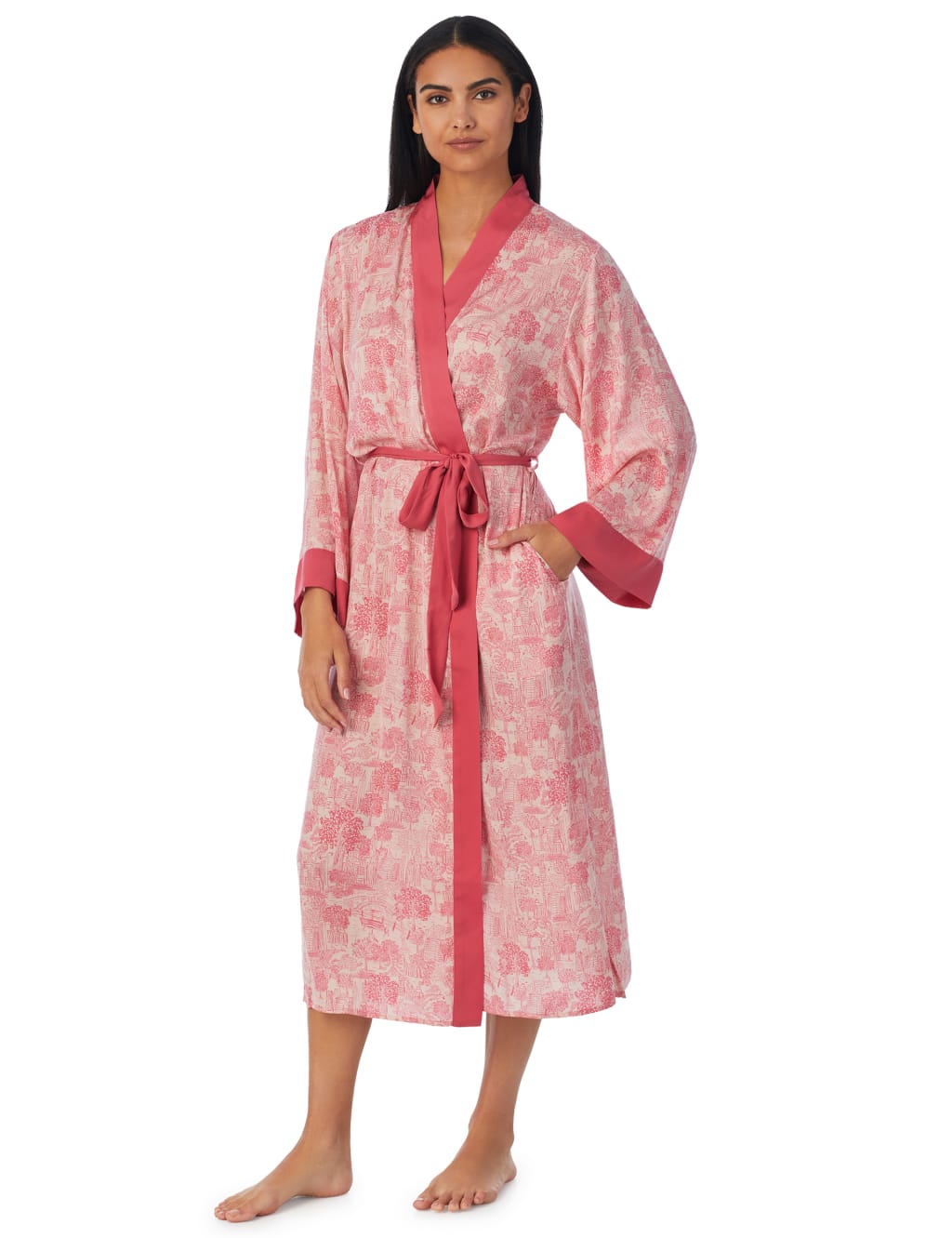 Satin City Print Long Robe image 2