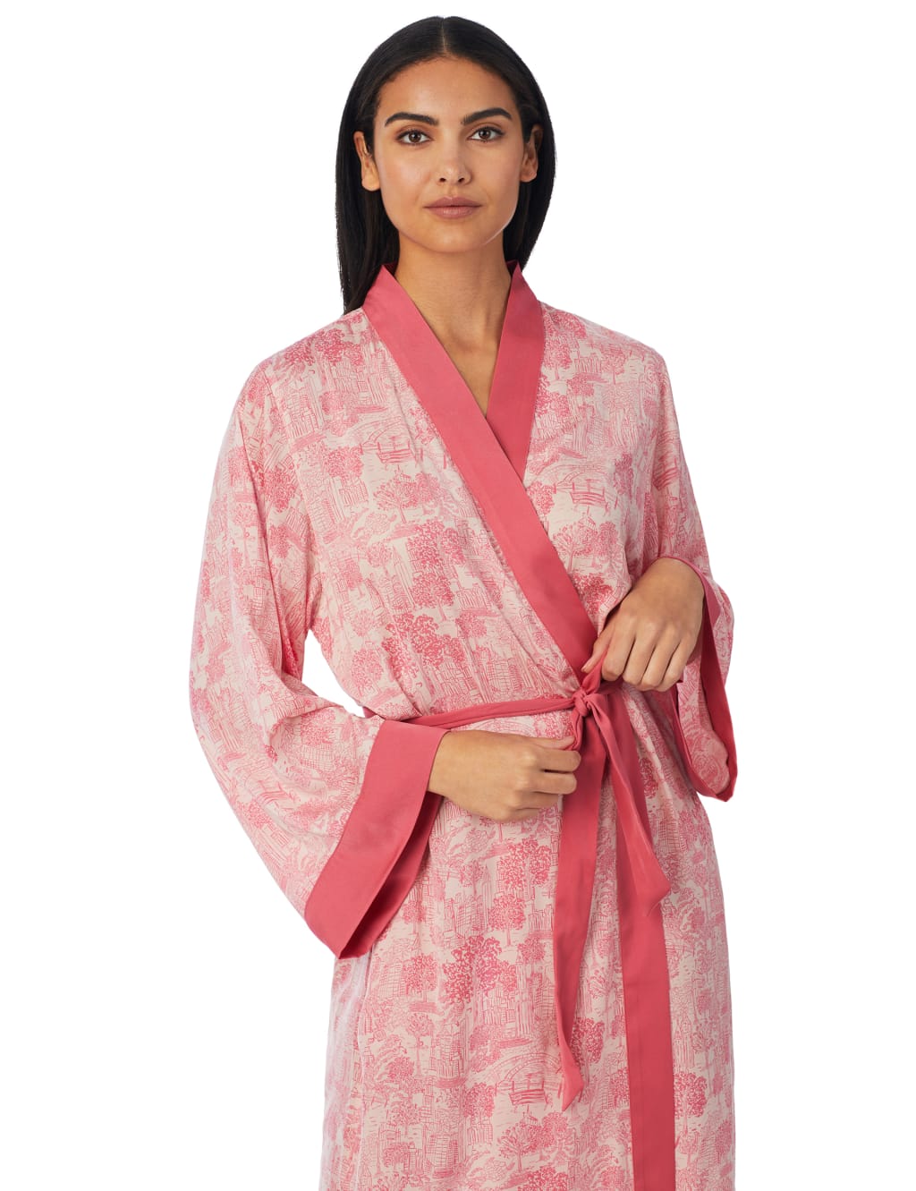 Satin City Print Long Robe image 3