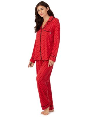 Dkny Womens Logo Print Pyjama Set - XS - Red Mix, Red Mix