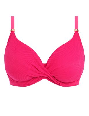 Fantasie Womens Ottawa Wired Wrap Scoop Neck Bikini Top (D-H) - 32D - Pink, Pink