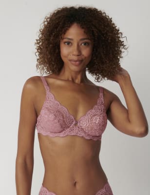

Womens TRIUMPH Amourette 300 Lace Underwired Full Cup Bra B-G - Pale Pink, Pale Pink